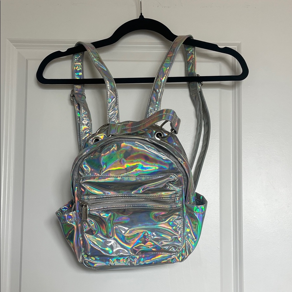 Holographic Silver Backpack (8”x10”x4”)